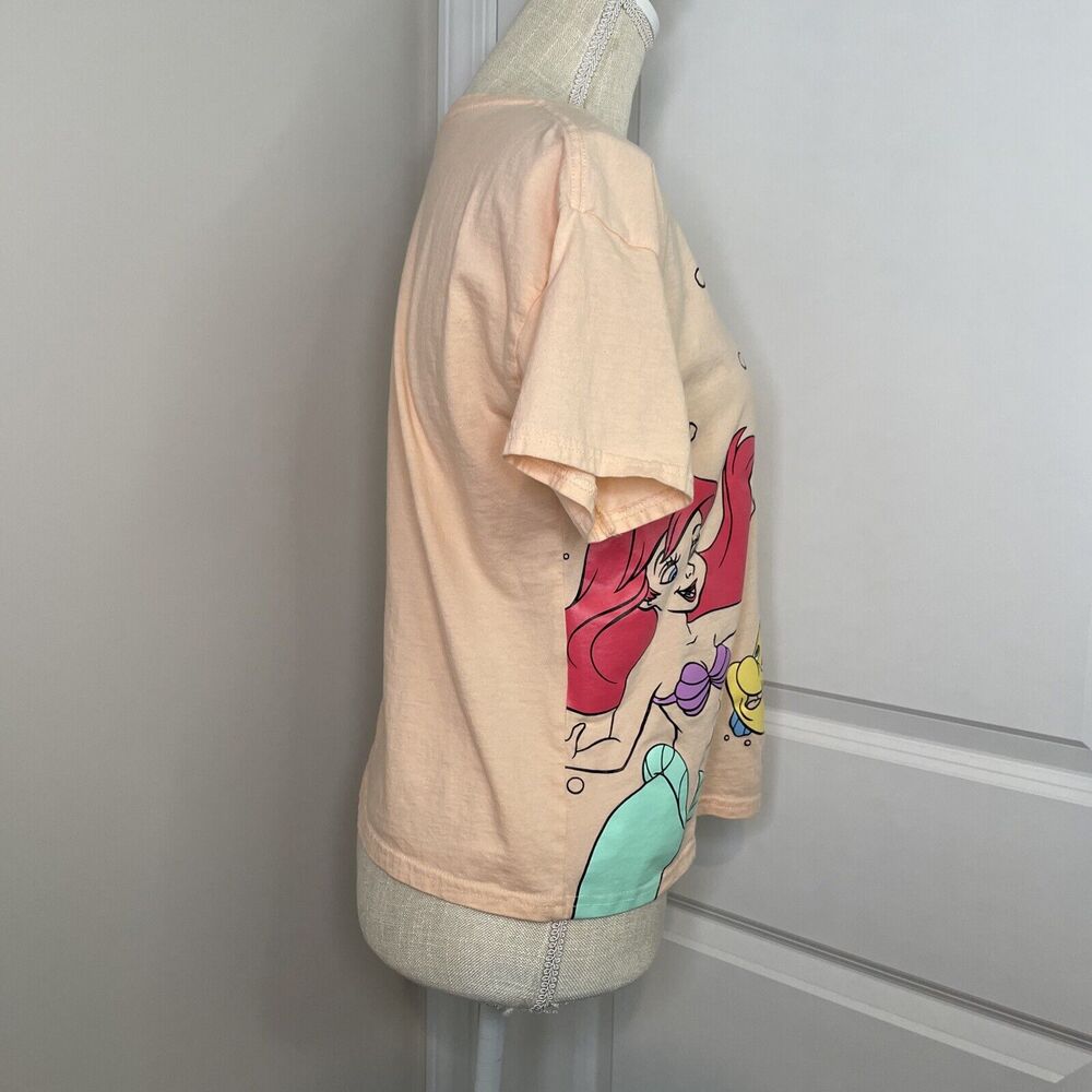 Disney Princess Ariel Little Mermaid Short Sleeve Flounder Peach Pink Girls XL - Picture 2 of 9
